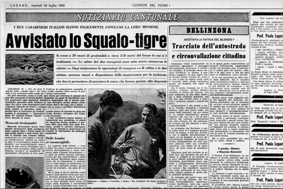 La tragedia dello Squalo Tigre nelle acque del Verbano