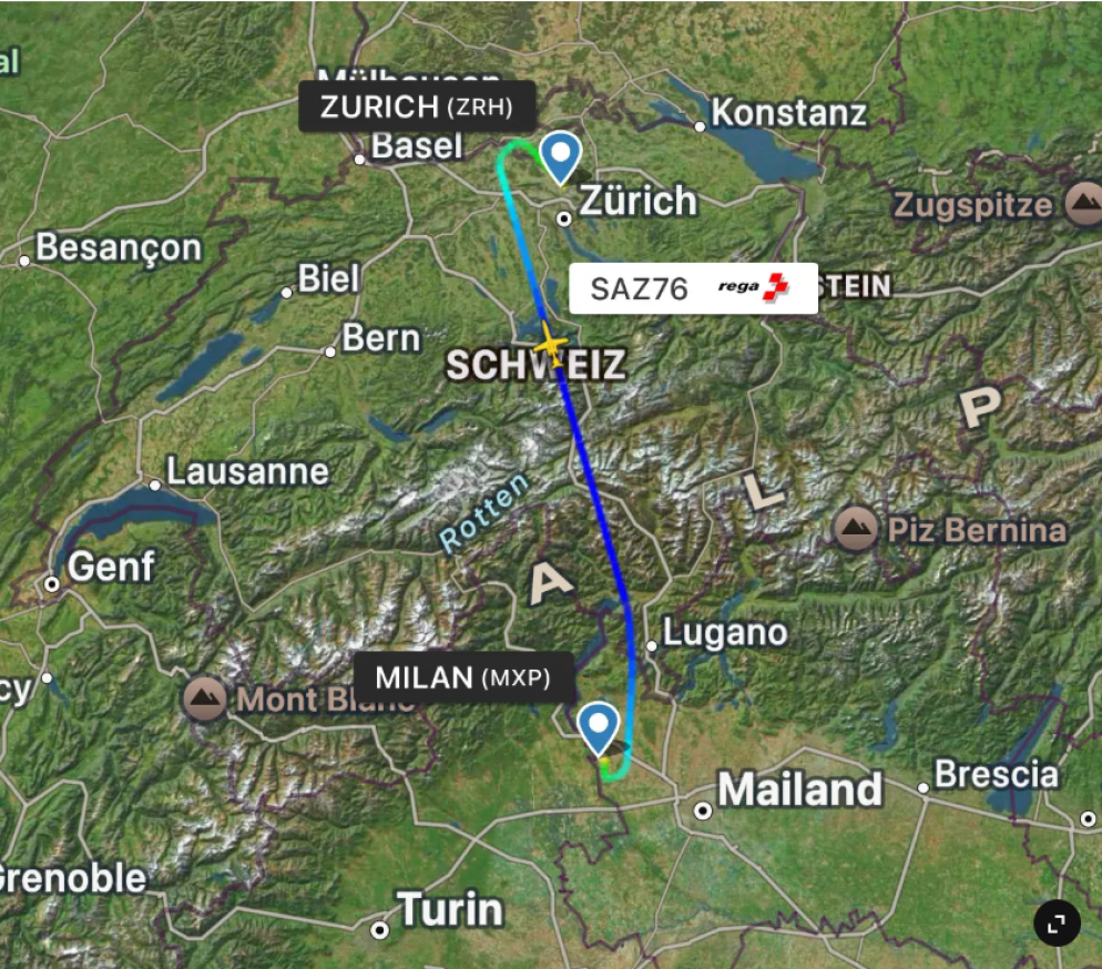 © Flightradar24.com/Tages-Anzeiger