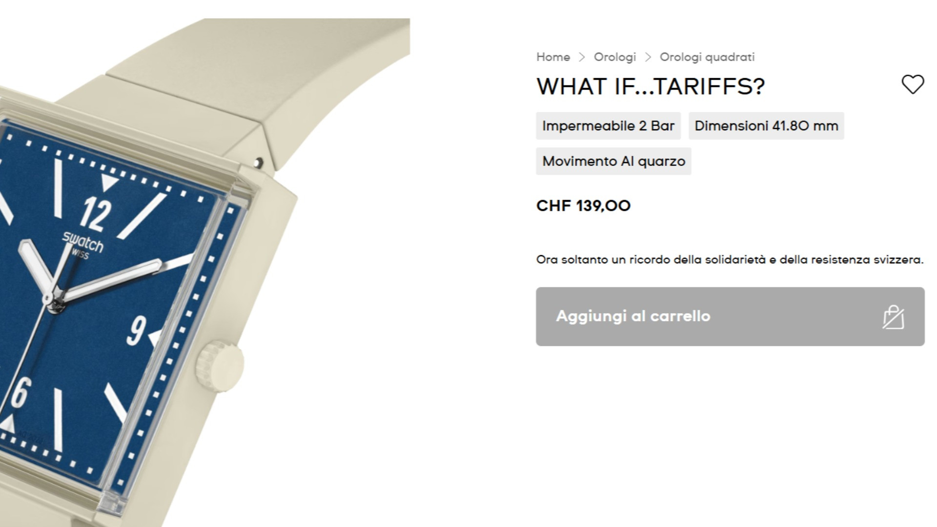 Lo Swatch anti-dazi non più acquistabile: «Ora solo un ricordo della solidarietà e resistenza svizzera»