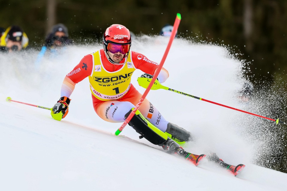 Loic Meillard terzo nello slalom maschile dell'Alta Badia