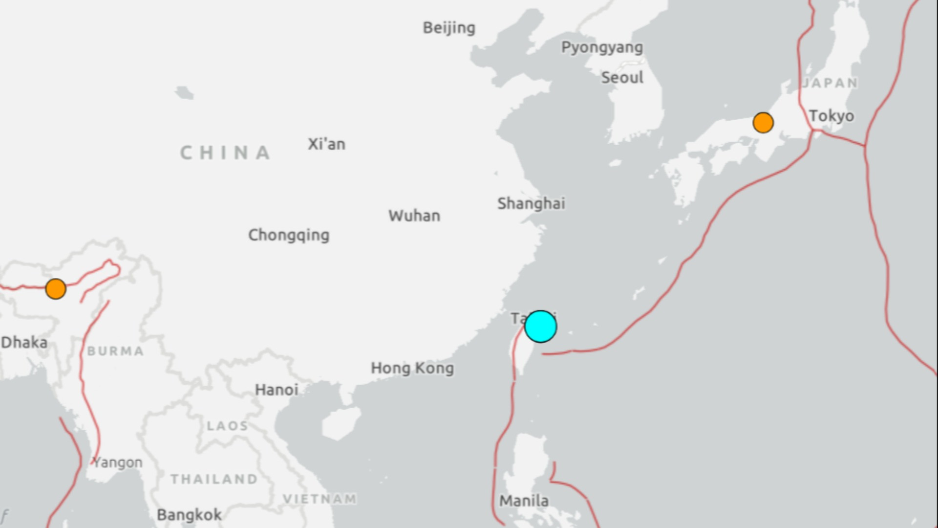 Terremoto di magnitudo 7.0 nel nord-ovest di Taiwan