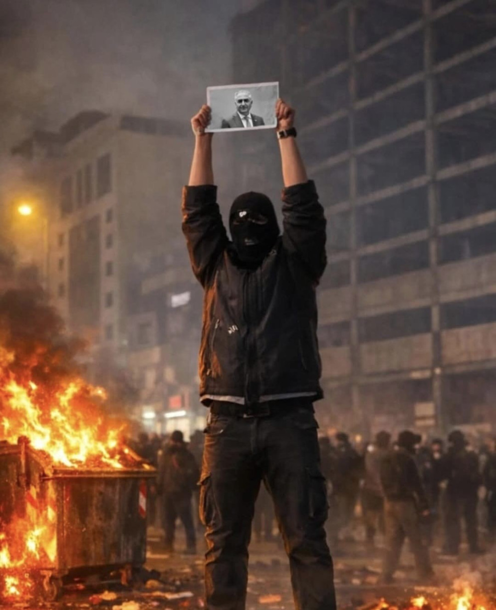 Un manifestante che inneggia a&nbsp;Reza Pahlavi.