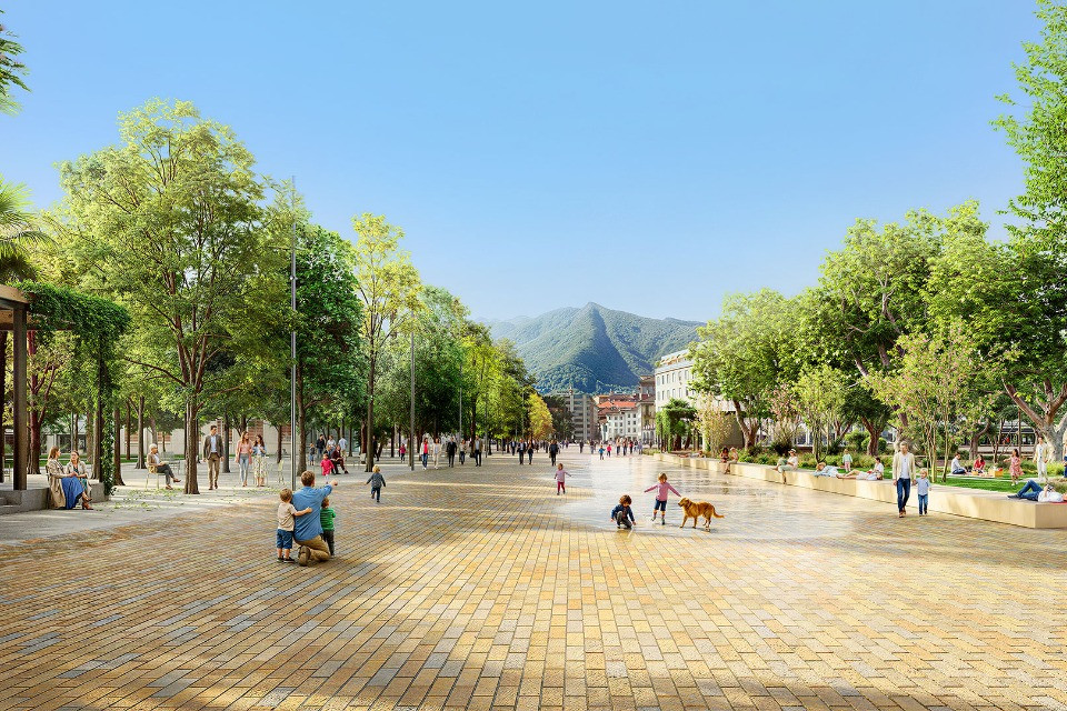 Alberature, luci e specchi d’acqua: così cambierà il cuore di Locarno