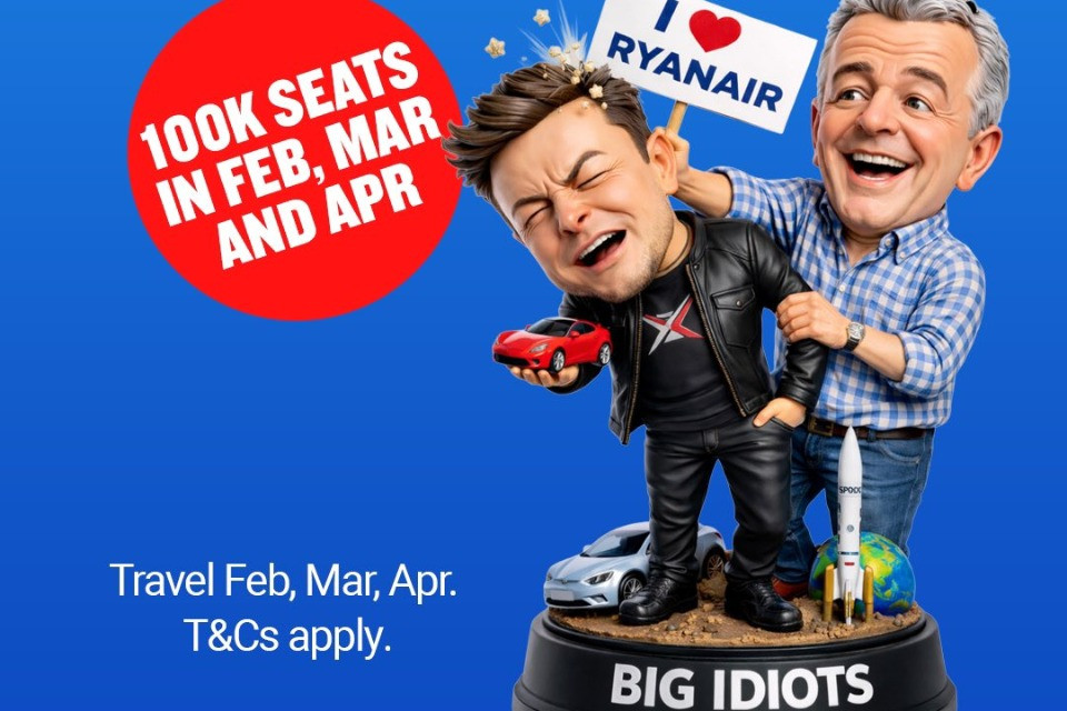 Ryanair fa campagna pubblicitaria su Elon Musk e i «posti idiota»