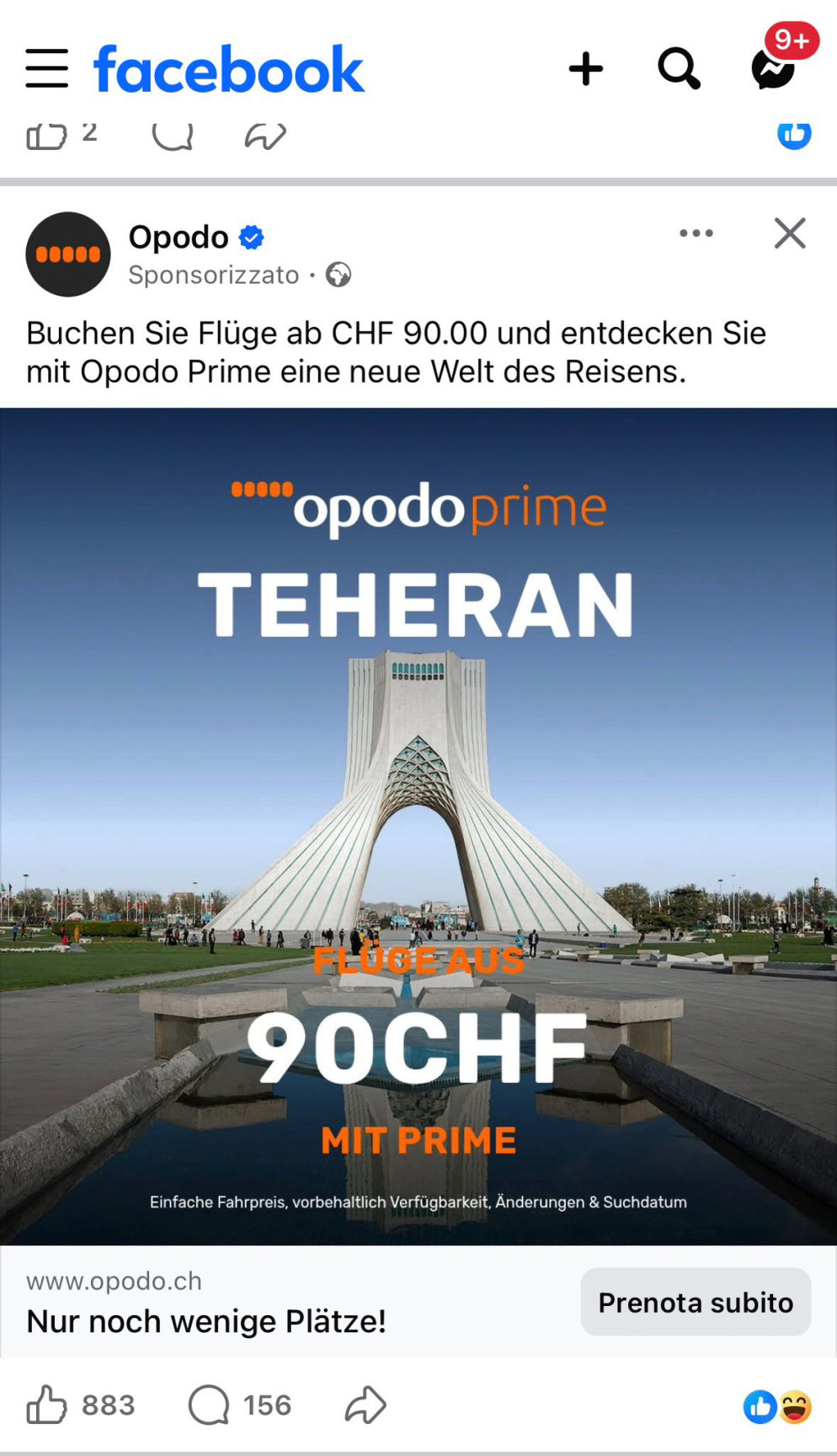 Il post segnalatoci dagli utenti su Facebook.