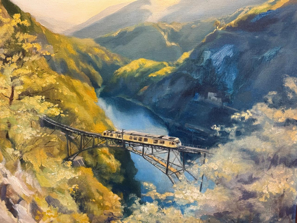 Una veduta della Centovallina dipinta da Saskia Gall.