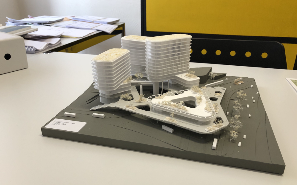 Il modellino creato a suo tempo per illustrare il progetto.