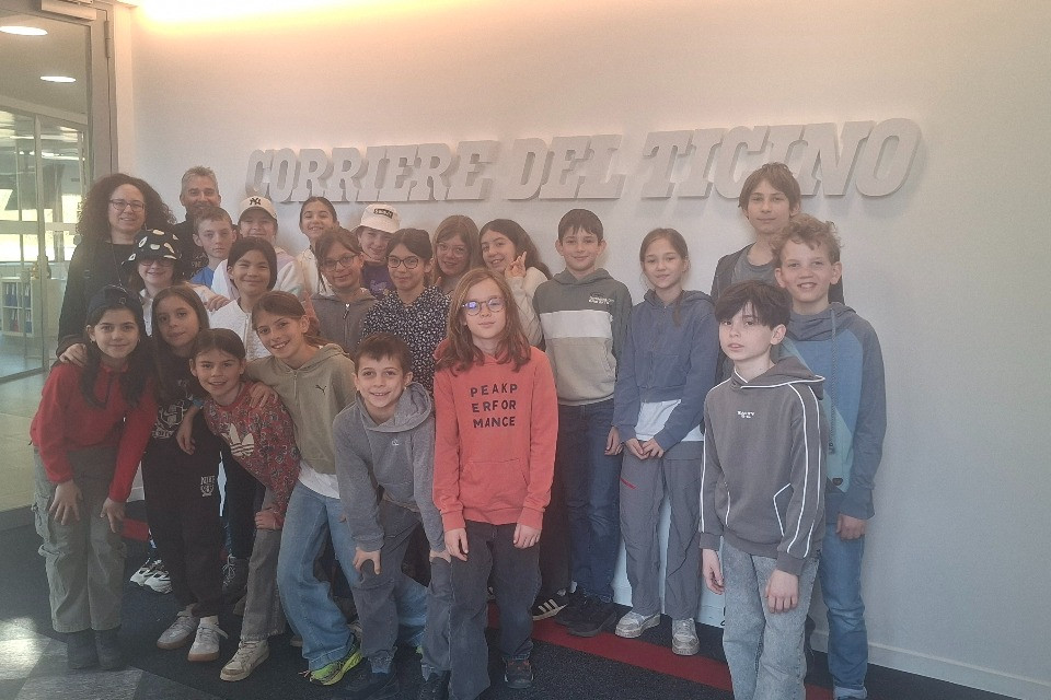 Gli allievi della quinta elementare di Sorengo in visita al CDT