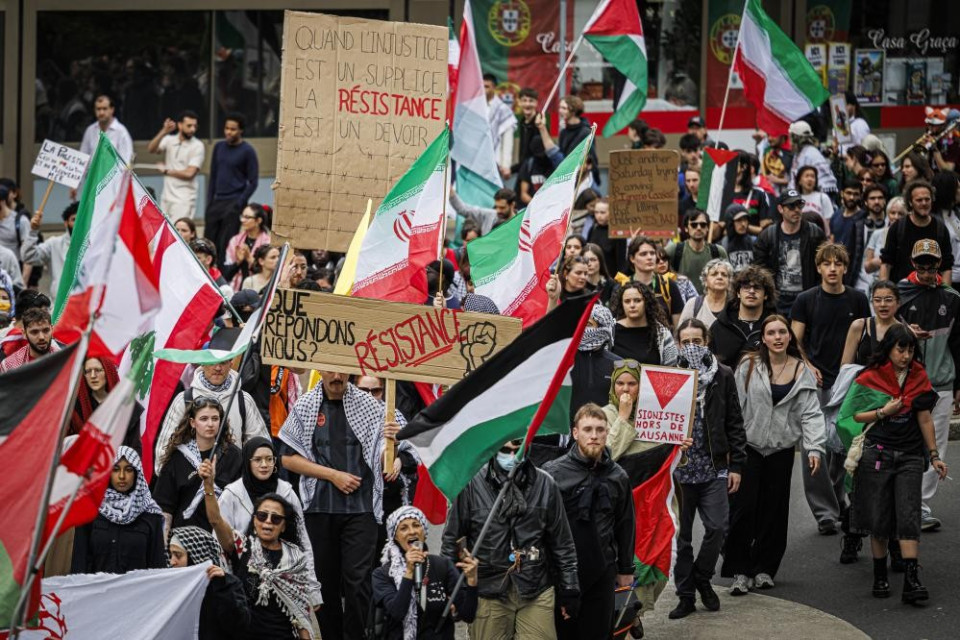 In centinaia in strada a Losanna contro Israele e Trump