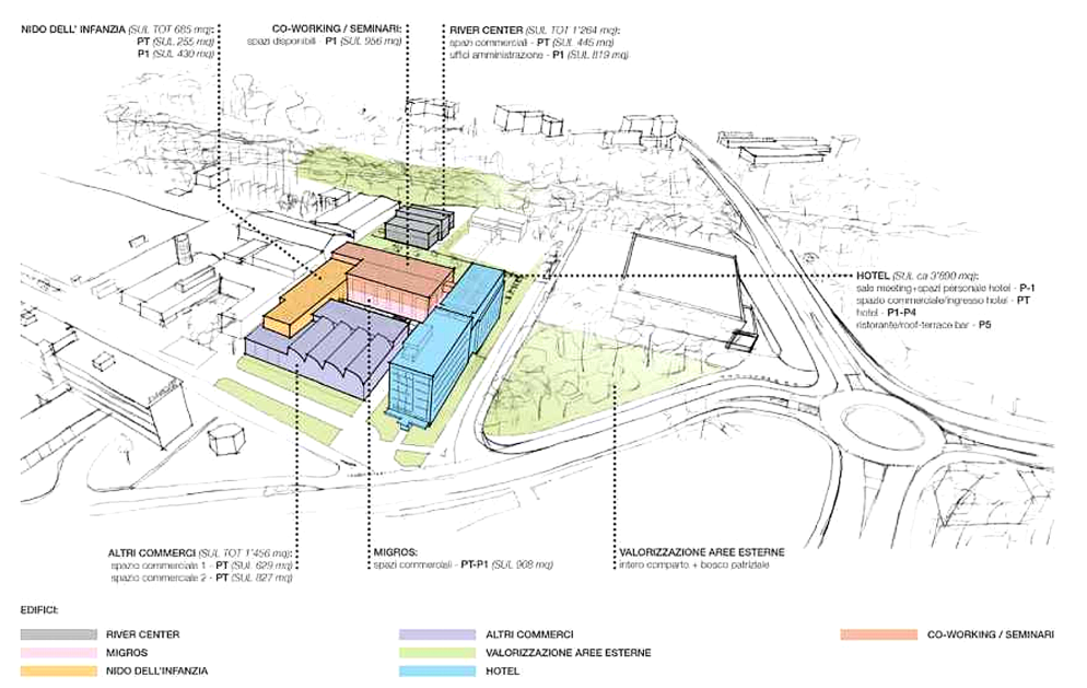 La mappa del quartiere, che offre ancora un potenziale di sviluppo edificabile