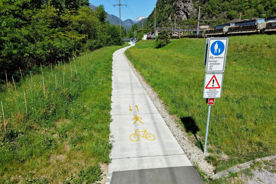 È percorribile la nuova pista ciclopedonale Bodio - Giornico