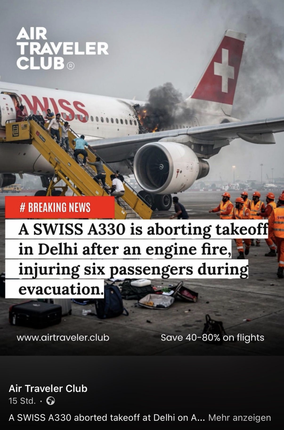 L'immagine, generata con l'IA, condivisa da Air Traveler Club.