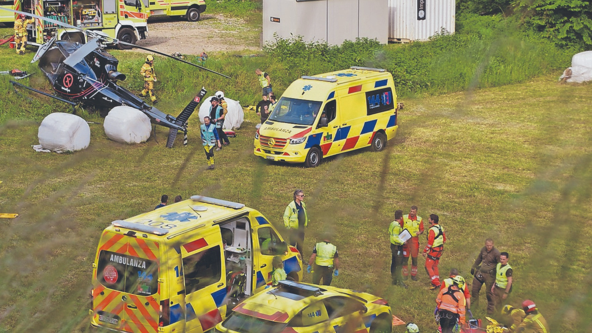 Incidente per un elicottero a Mezzovico, uomo in pericolo di morte
