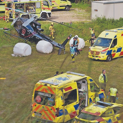 Incidente per un elicottero a Mezzovico, uomo in pericolo di morte