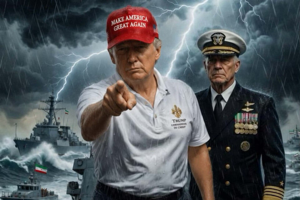 Trump pubblica una foto creata con l'IA: «In Iran è la calma prima della tempesta»