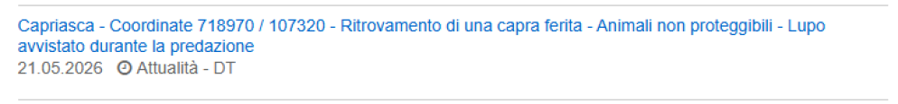 L'avviso sul sito dell'Ufficio della caccia e della pesca (DT)
