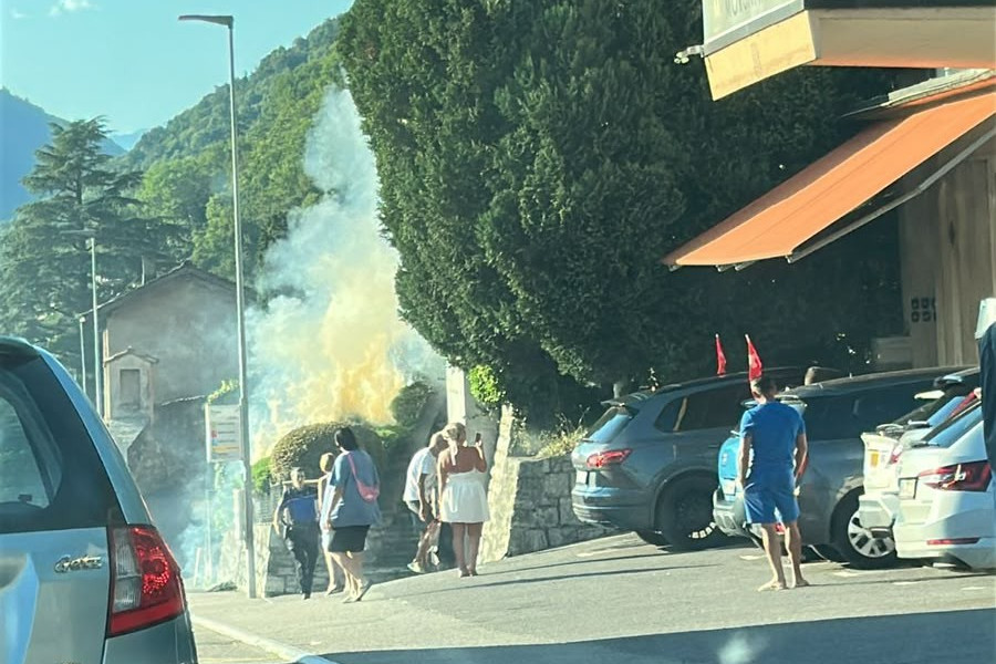 Incendio a Mendrisio, in fiamme una siepe