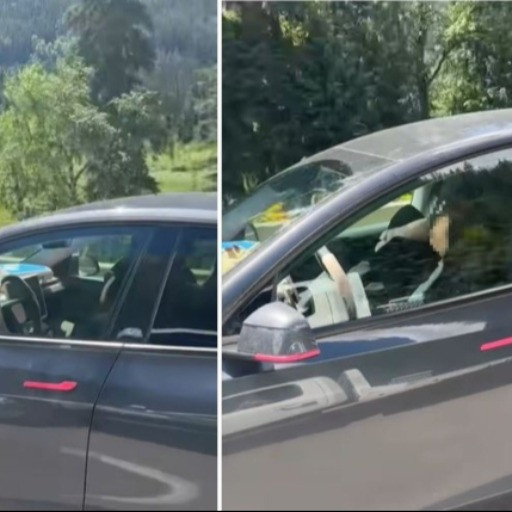 Tesla in autostrada con la conducente addormentata e due bambini a bordo: il video shock e l'indagine della polizia