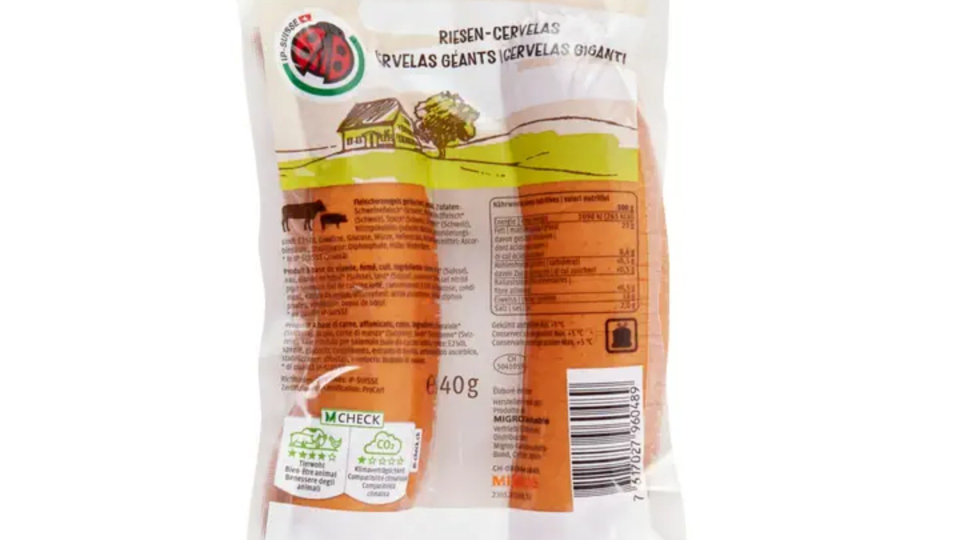 Presenza di formaggio non dichiarato nei cervelas giganti IP-Suisse di Migros