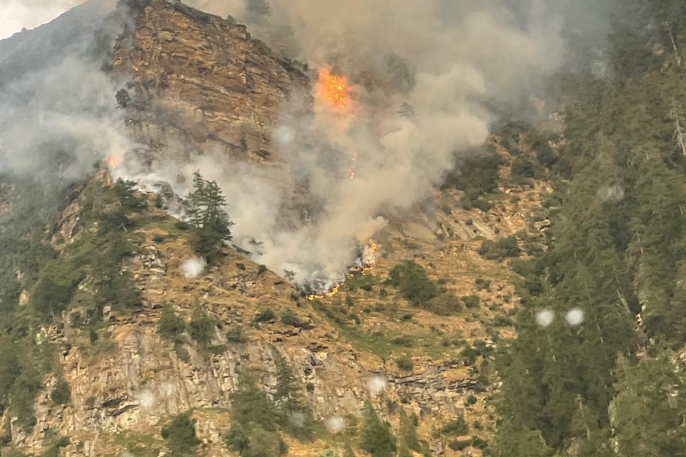 Incendio in Valle Verzasca, bruciati quasi tre ettari di bosco