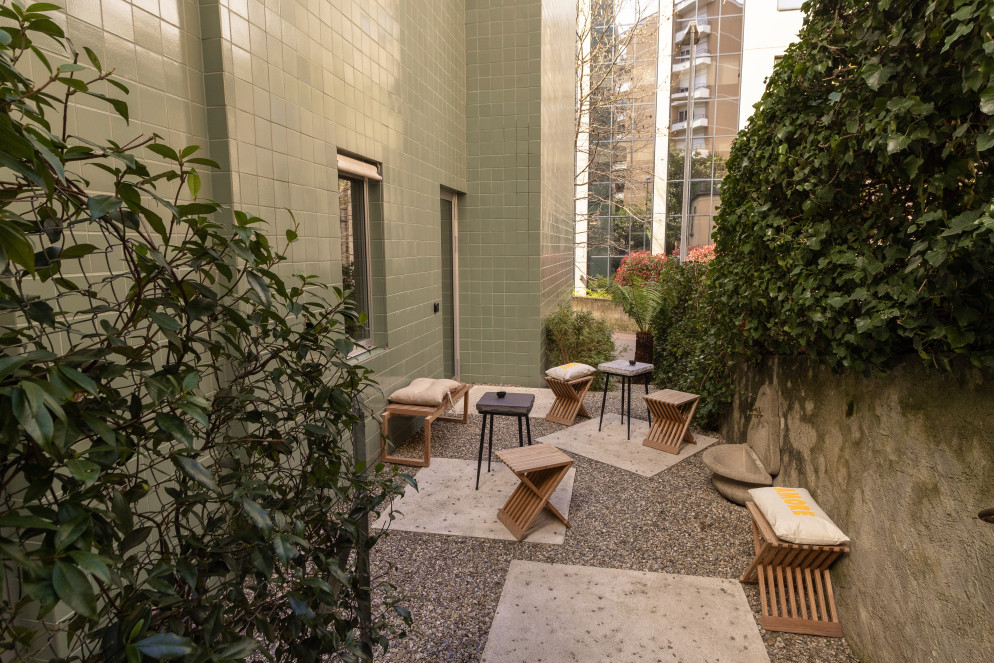 Il giardino dell'hotel B5 a Lugano 