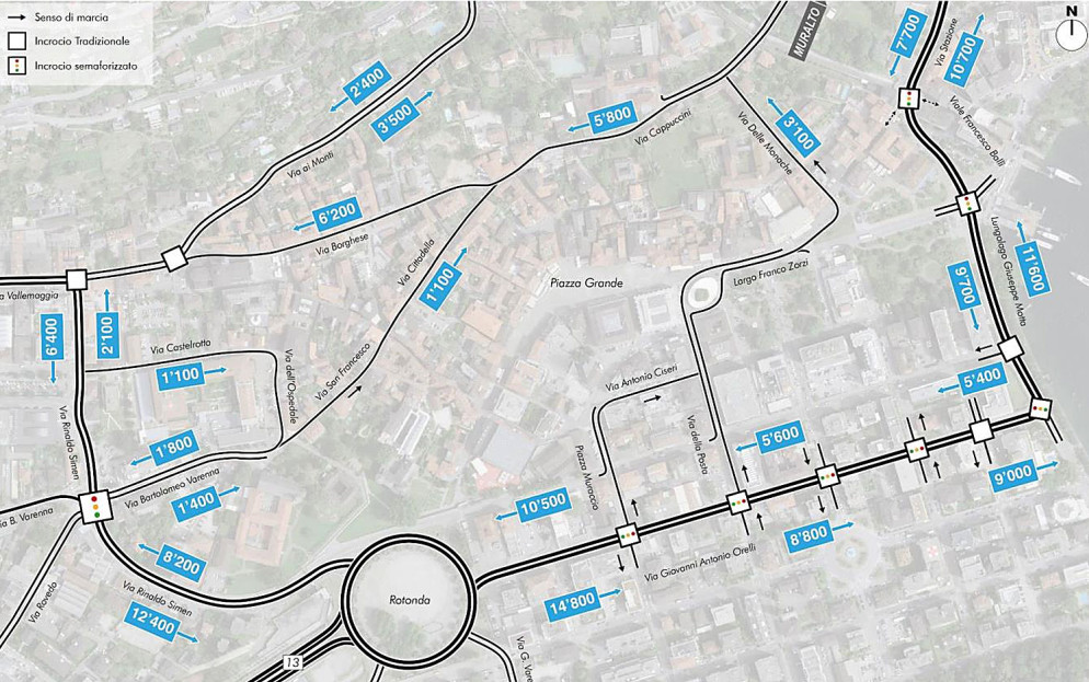 Il numero di passaggi giornalieri su alcune delle strade in Città Vecchia e dintorni (dal messaggio municipale)