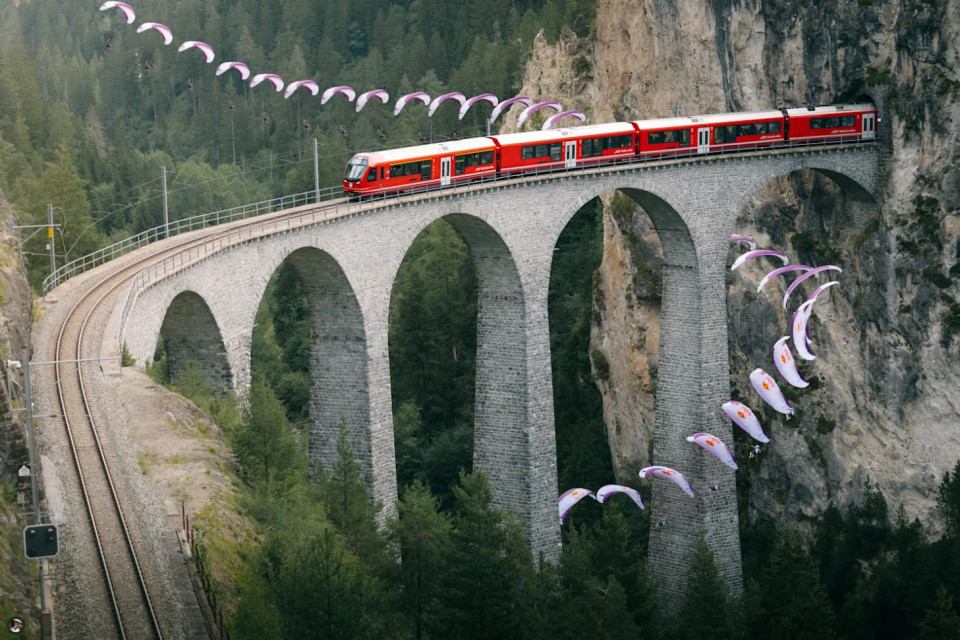 Slalom da brividi sul viadotto della Landwasser: l’impresa di Patrick von Känel