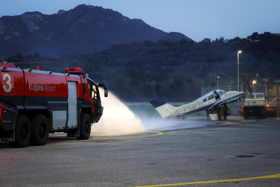 Lugano Airport mette alla prova i soccorsi: simulato un incidente aereo