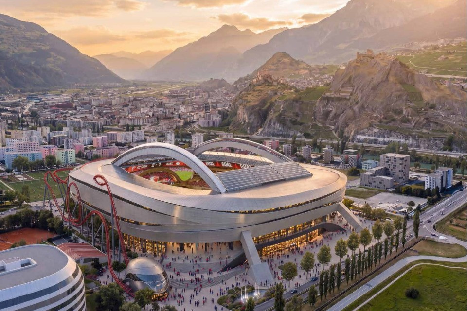 Lo stadio da sogno del Sion: ci sono anche le montagne russe