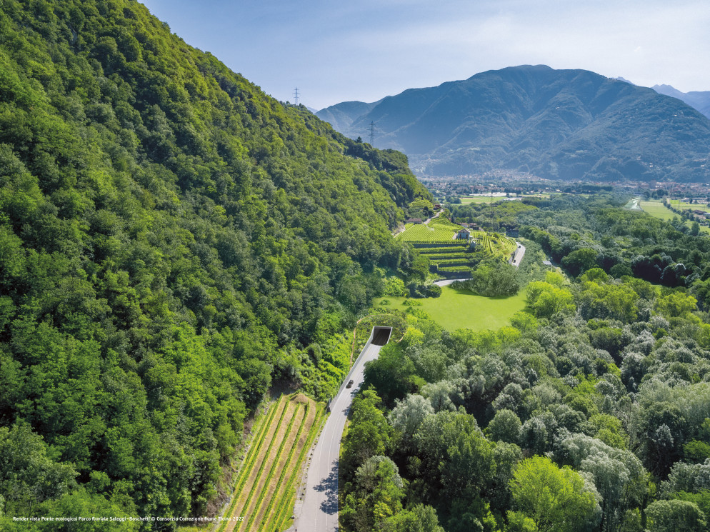 Il rendering del passaggio faunistico. © CCFT