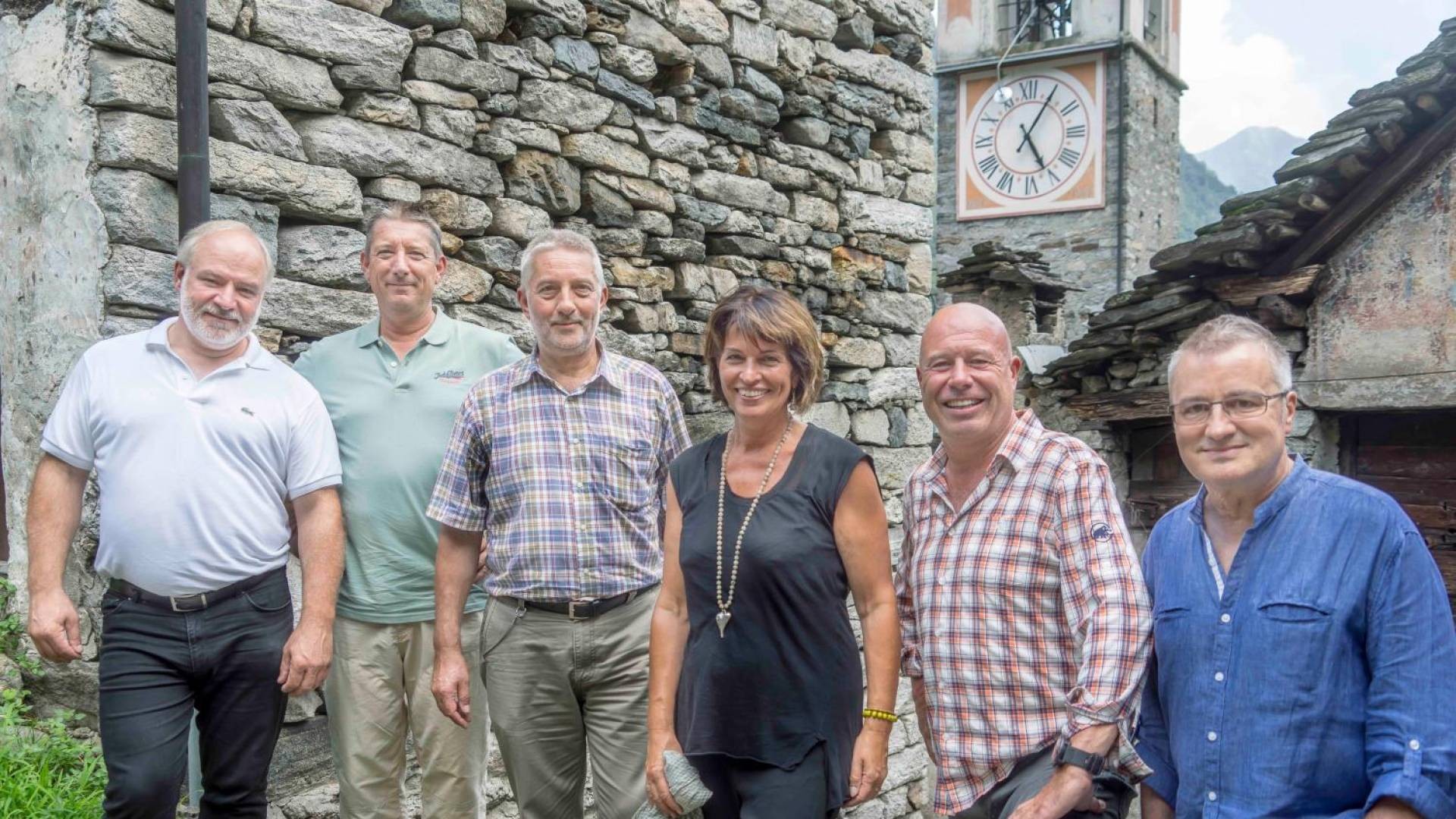 Doris Leuthard in visita a Corippo
